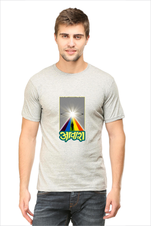 Men's Aawara Grey-Melange Half Sleeve T-shirt