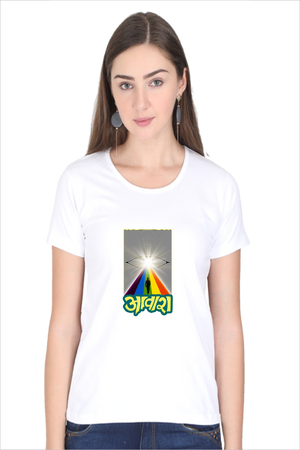 Women's Aawara White Half Sleeve T-Shirt