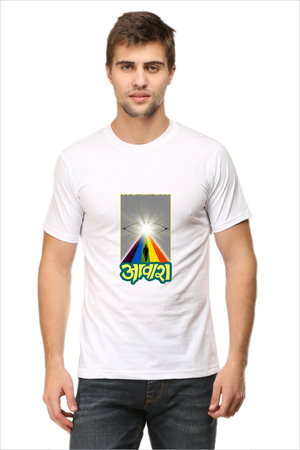 Men's Aawara White Half Sleeve T-shirt