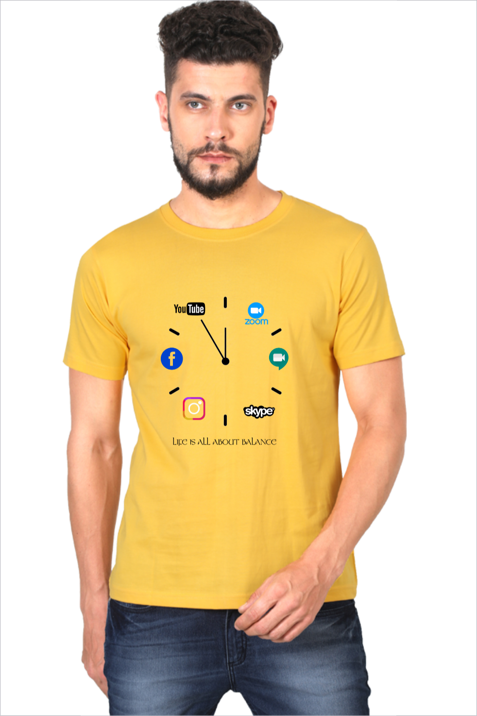 Men's All About Balance 2.0 Golden-Yellow Half Sleeve T-Shirt