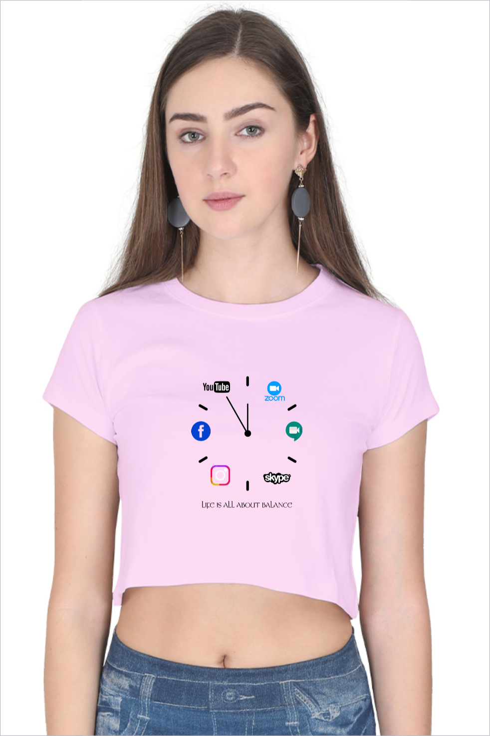 Women's All About Balance 2.0 Baby-Pink Crop Top