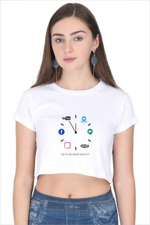 Women's All About Balance 2.0 White Crop Top