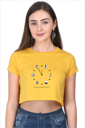 Women's All About Balance Golden-Yellow Crop Top