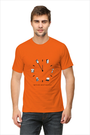 Men's All About Balance Orange Half Sleeve T-Shirt