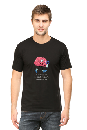 Men's Bestee's Brain Black Half Sleeve T-shirt