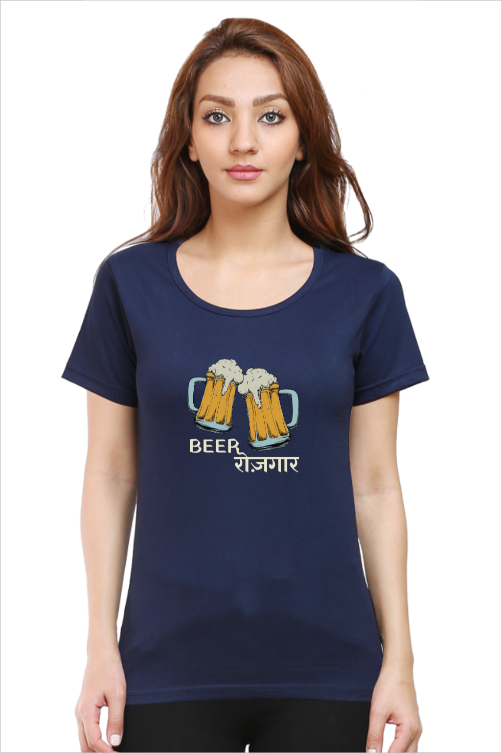 Women's BeeRozgaar Navy Blue Half Sleeve T-Shirt