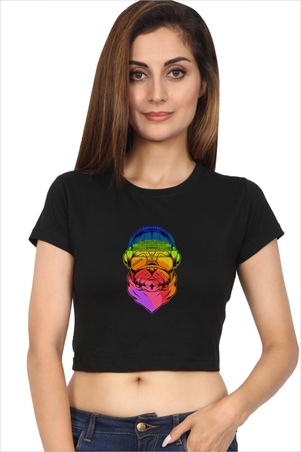 Women's Bonkers Black Crop Top