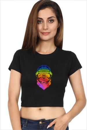 Women's Bonkers Black Crop Top