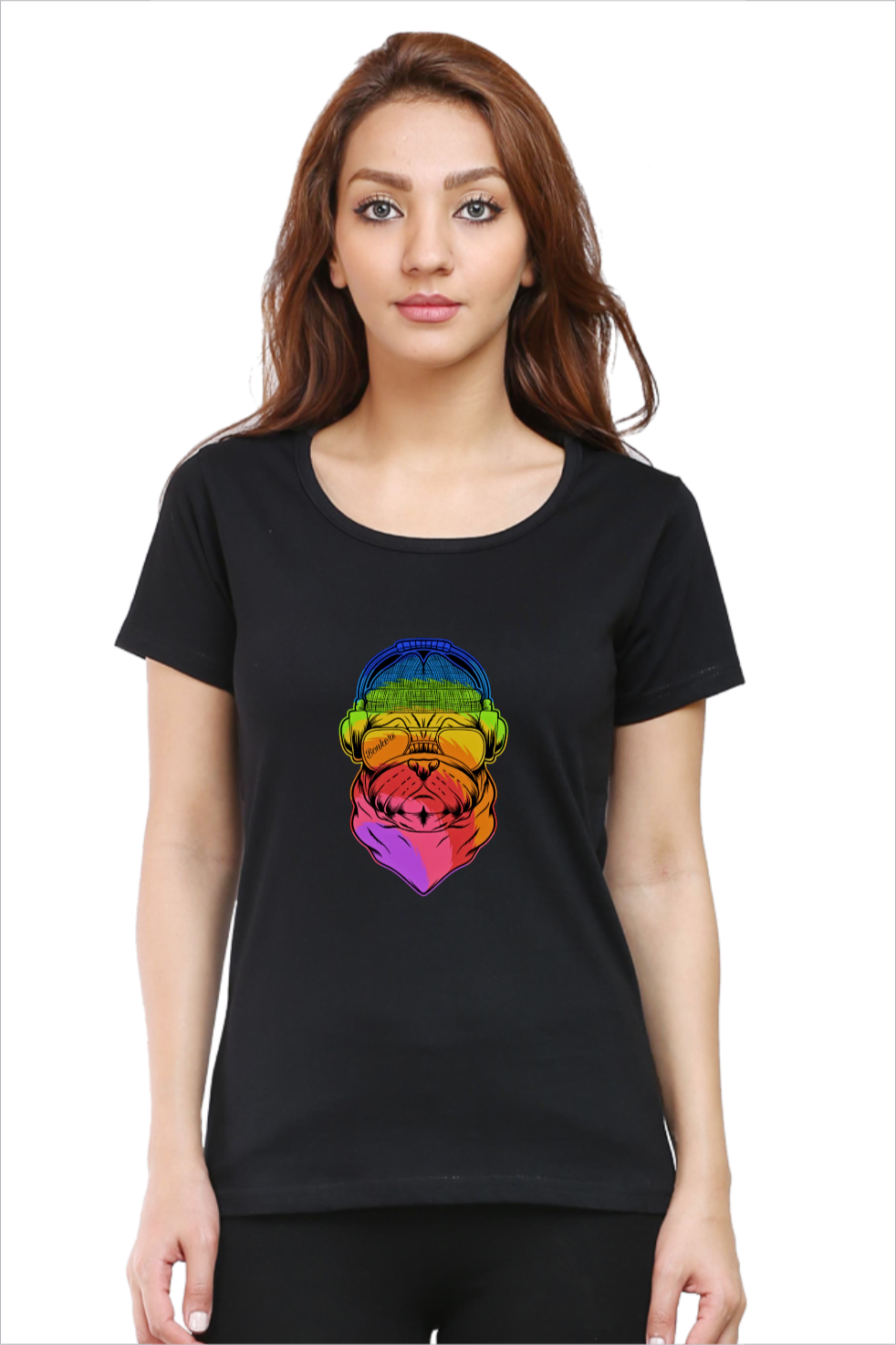 Women's Bonkers Black Half Sleeve T-Shirt