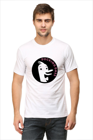 Men's Ducking Dass White Half Sleeve T-shirt