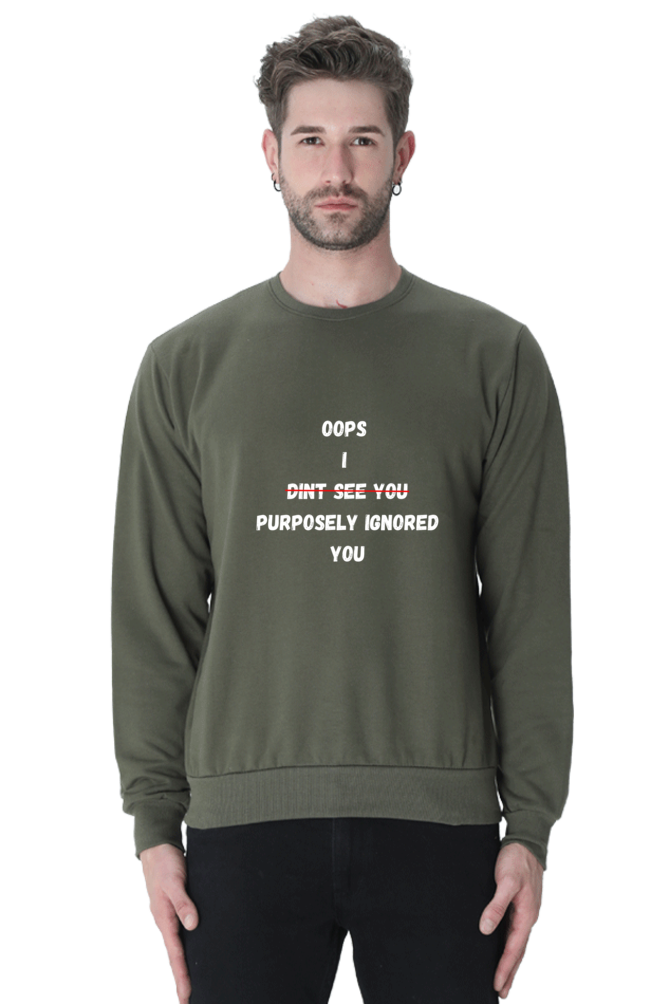 Oops Olive Green Unisex Sweatshirt