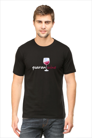 Men's Quarantwine Black Half Sleeve T-shirt