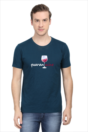 Men's Quarantwine Petrol Blue Half Sleeve T-shirt