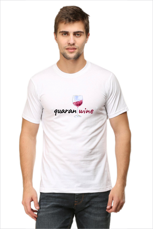 Men's Quarantwine White Half Sleeve T-shirt