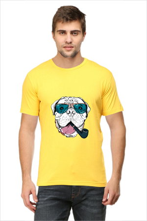 Men's Dope Dog Yellow Half Sleeve T-Shirt