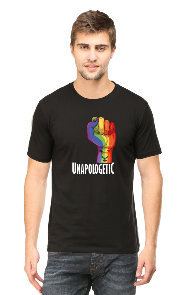 Men's Unapologetic Black Half Sleeve T-Shirt