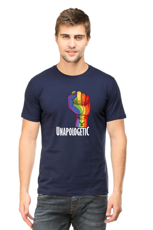 Men's Unapologetic Navy Blue Half Sleeve T-Shirt