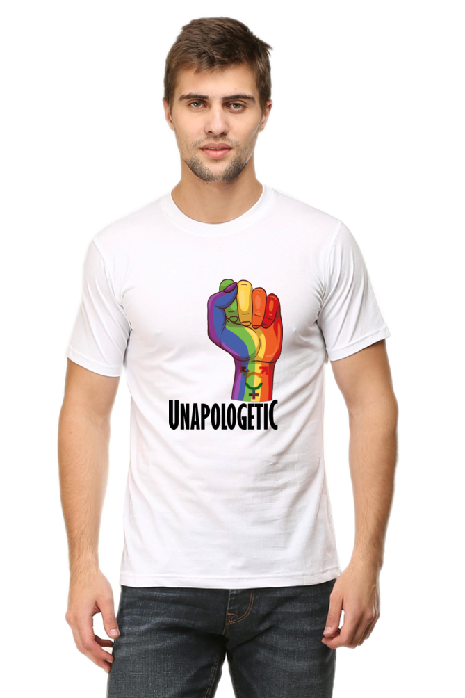 Men's Unapologetic White Half Sleeve T-Shirt