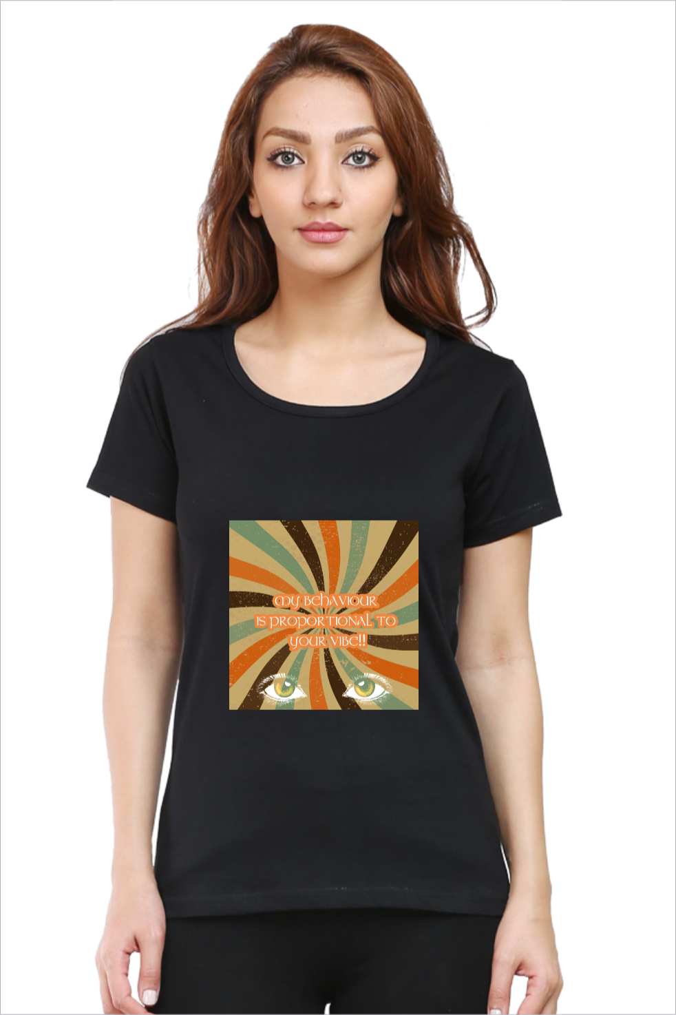 Women's Vibe 2.0 Black Half Sleeve T-Shirt