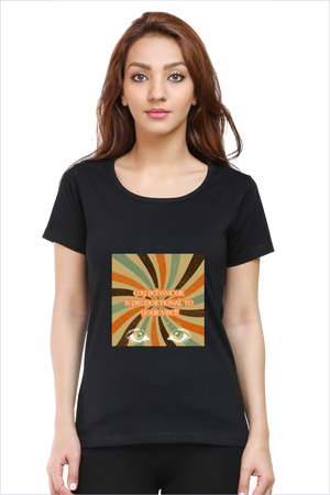Women's Vibe 2.0 Black Half Sleeve T-Shirt