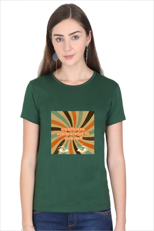 Women's Vibe 2.0 Bottle-Green Half Sleeve T-Shirt